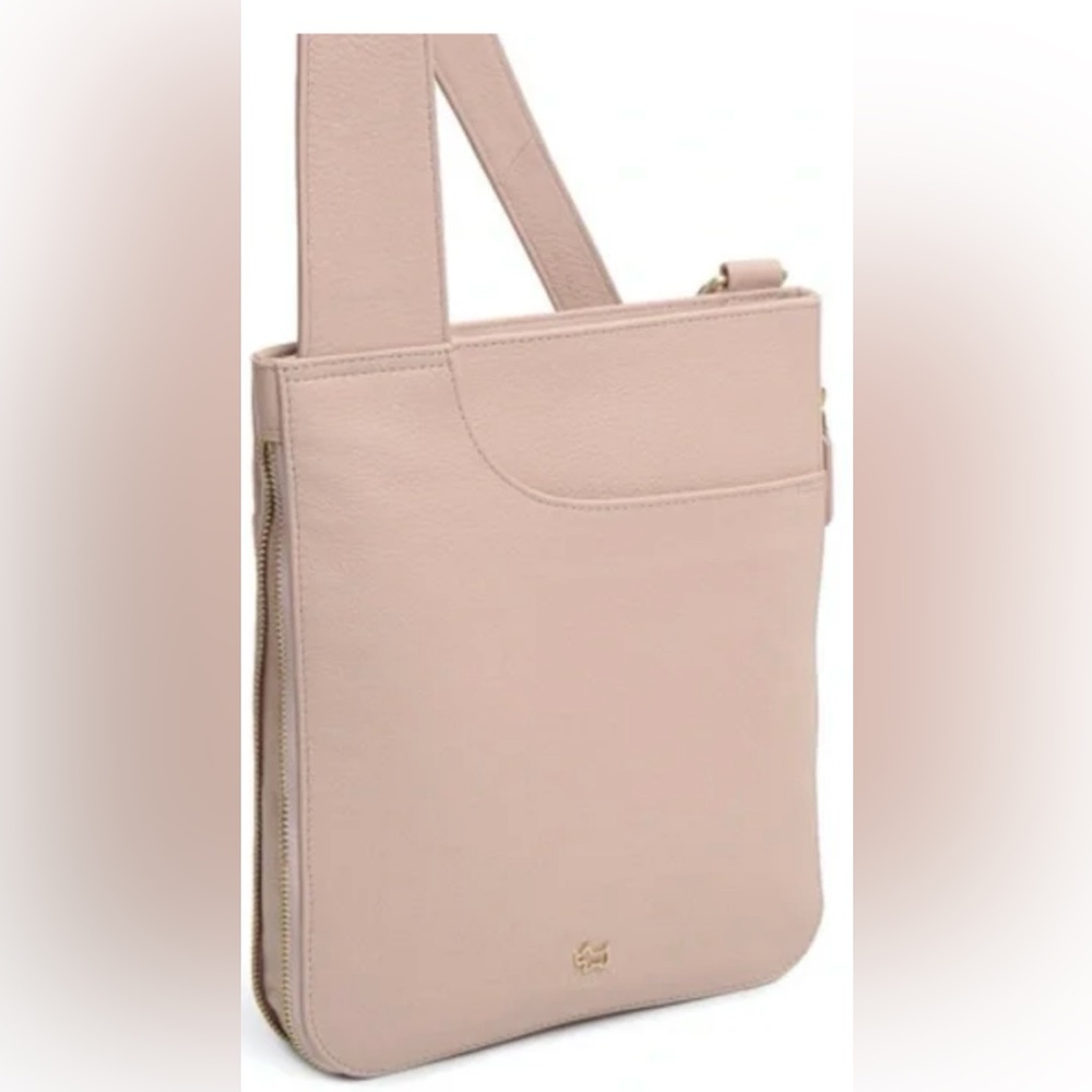 RADLEY LONDON BLUSH PINK LEATHER ZIP AROUND POCKET ADJUSTABLE CROSSBODY BAG